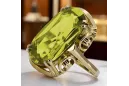 Anillo Peridoto amarillo Oro amarillo de 14 quilates Joyería vintage vrc038y